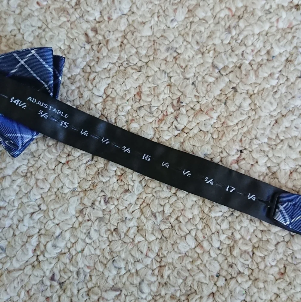 Banana Republic Blue Plaid silk Bow Tie